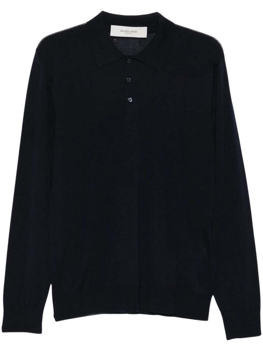 Golden Goose Golden Virgin Wool Knit Polo Shirt
