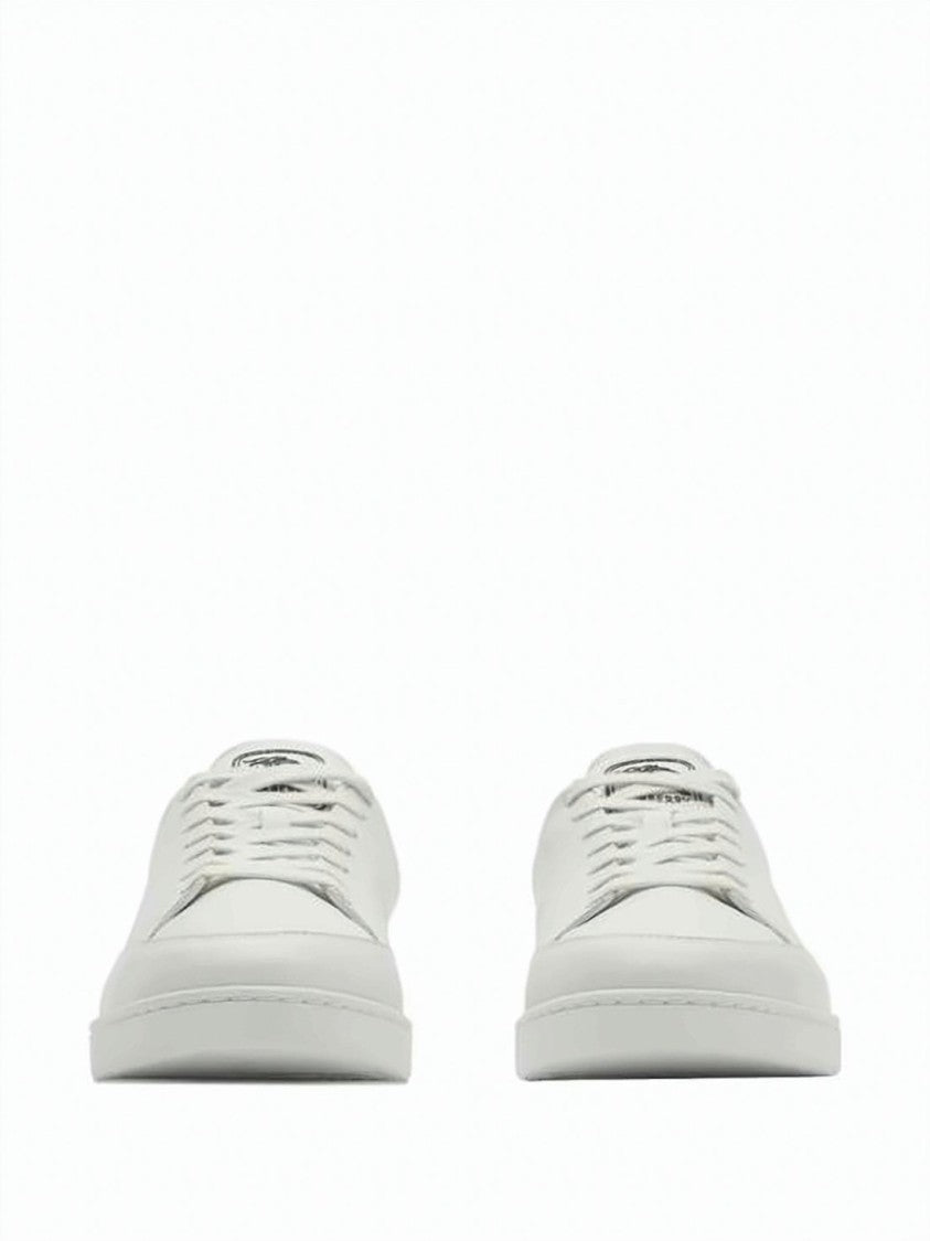 Burberry Leather Low-Top Sneakers With Distinctive Checkered Accents