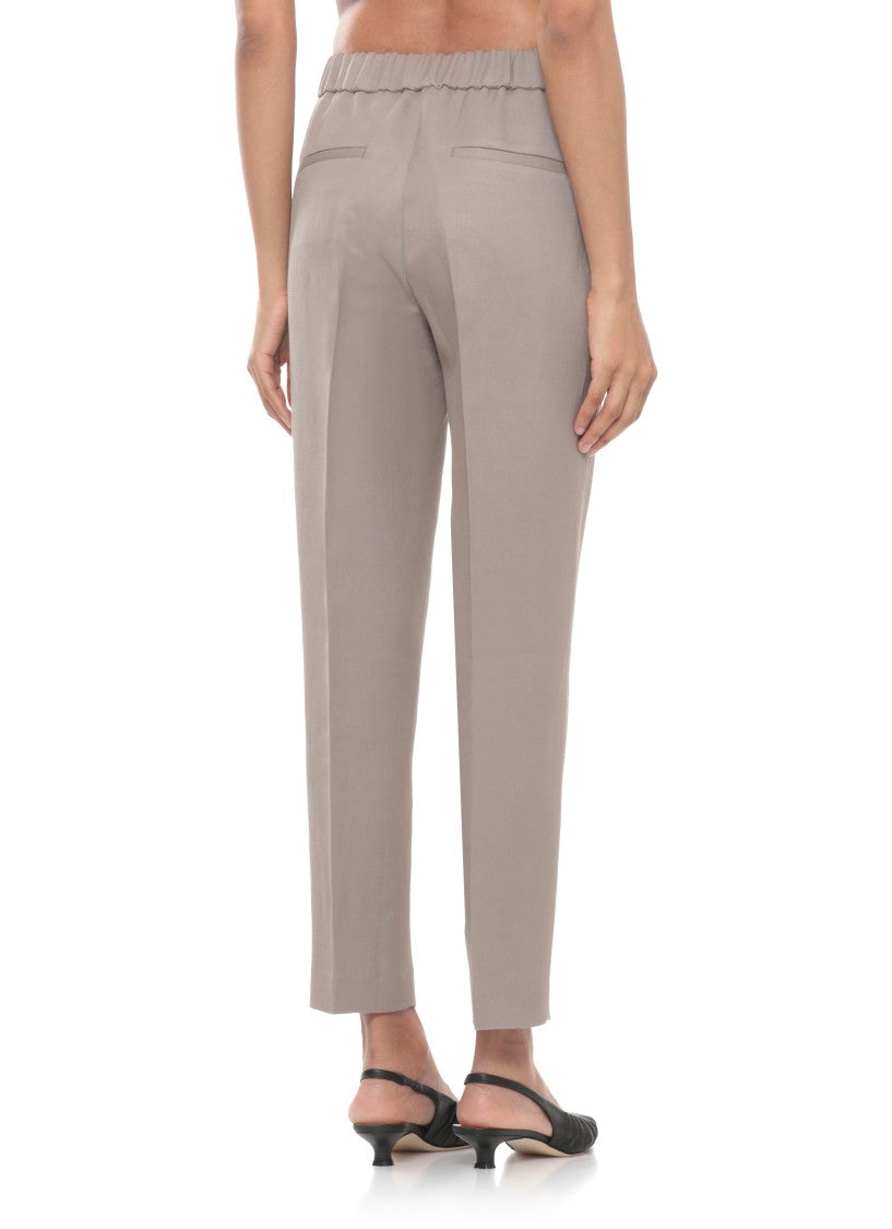 Peserico Linen Embellished Straight-Leg Pants