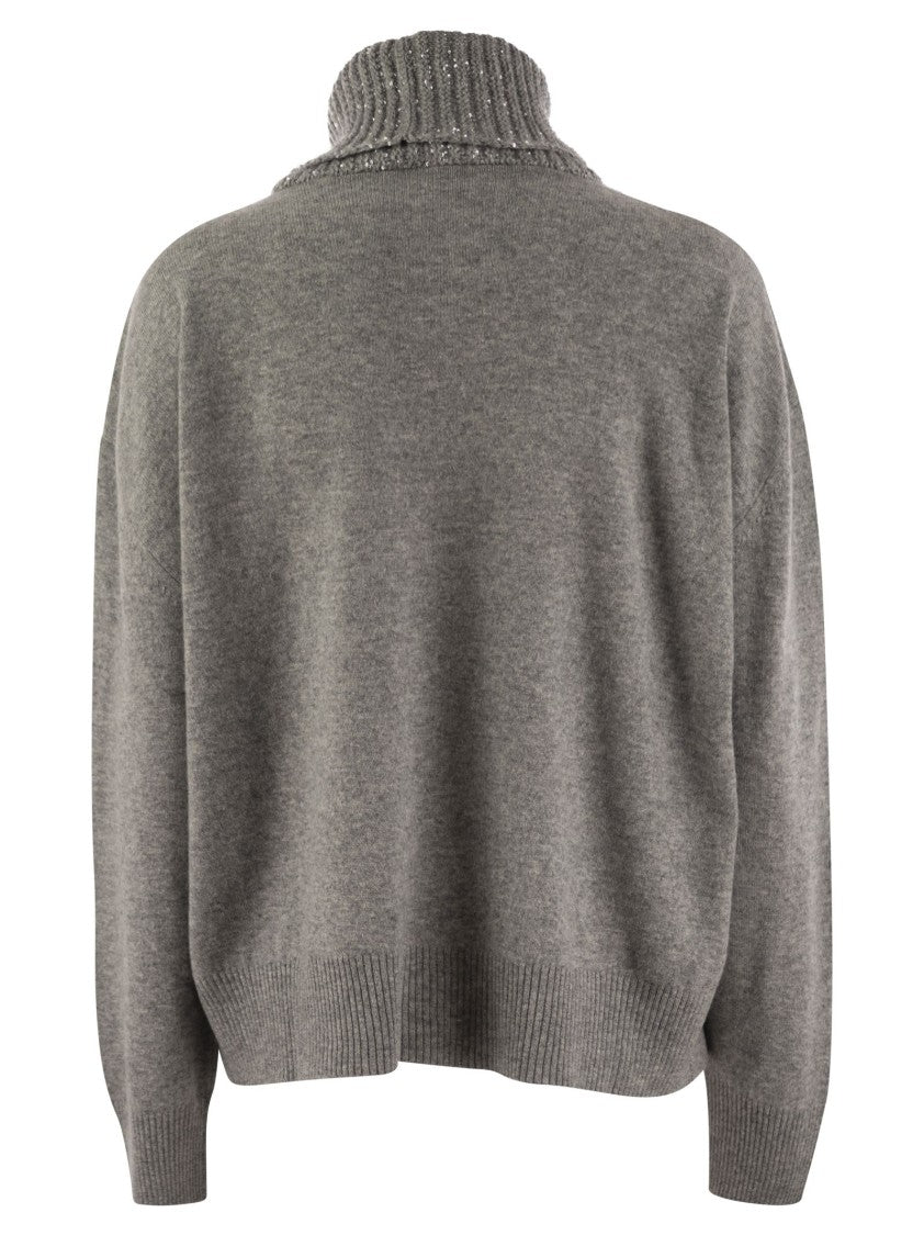 Fabiana Filippi Turtleneck Sweater In Wool, Silk And Cashmere