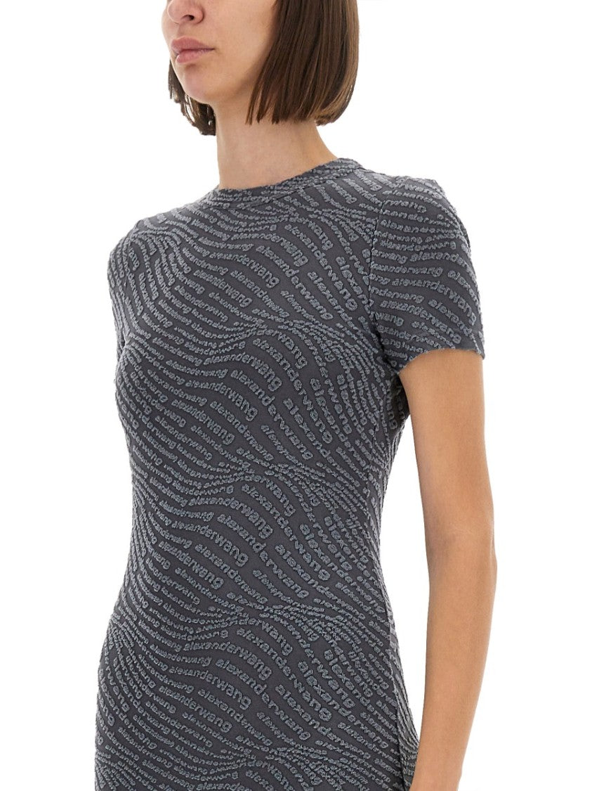 T By Alexander Wang Textured Jacquard Mini Dress