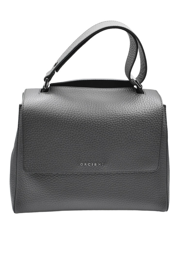 Orciani Medium Pebbled Leather Handbag With Concealed Closure