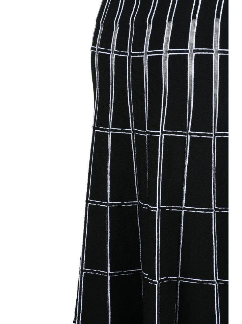 Antonino Valenti Black Viscose-Blend Zip Long Knit Skirt