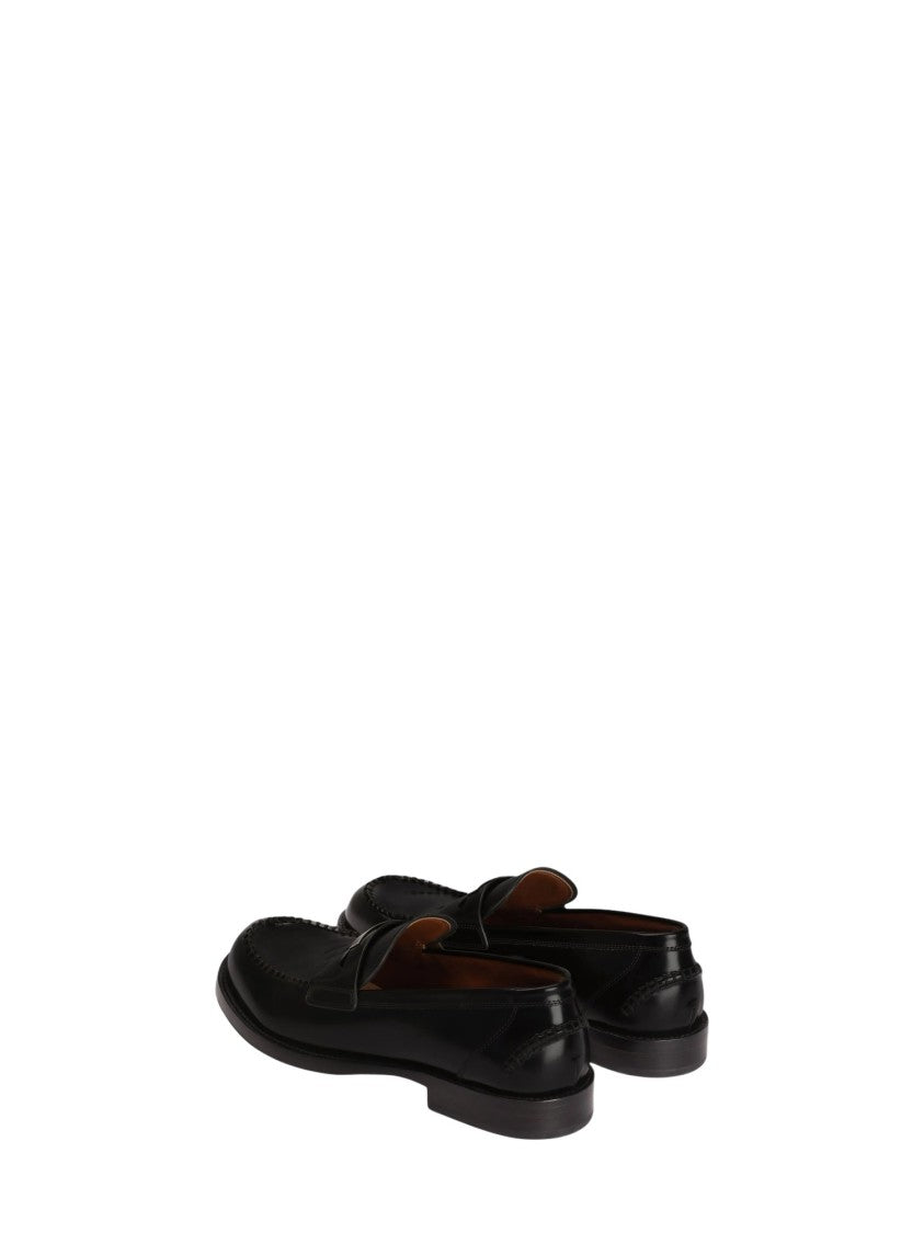 Dolce & Gabbana Moccasin-Style Flat Shoes With Polished Finish And Metal Accent