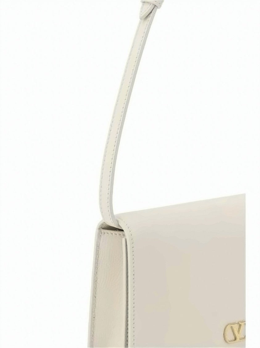 Valentino Garavani Structured White Calf Leather Shoulder Bag