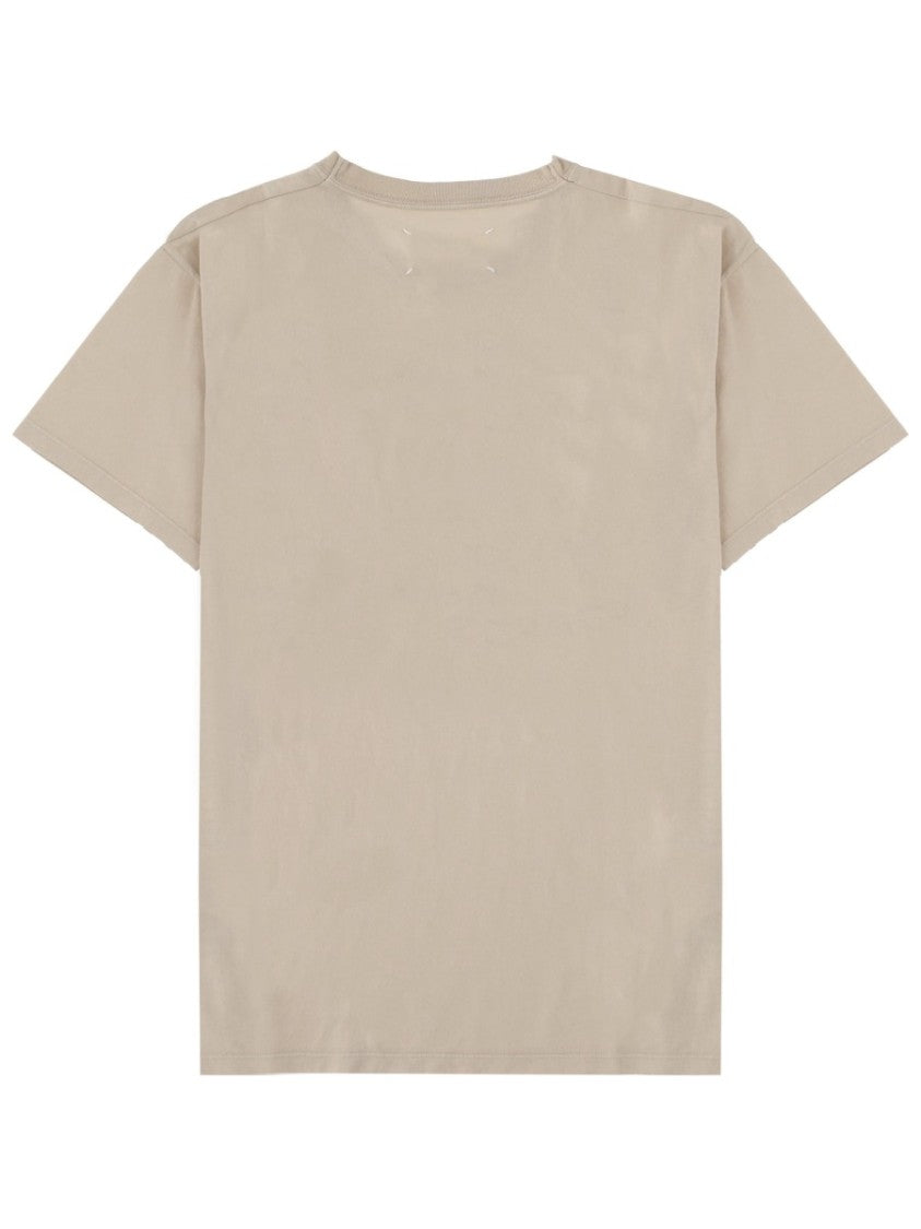 Maison Margiela Neutrals Handwritten Style Front Print T-Shirt