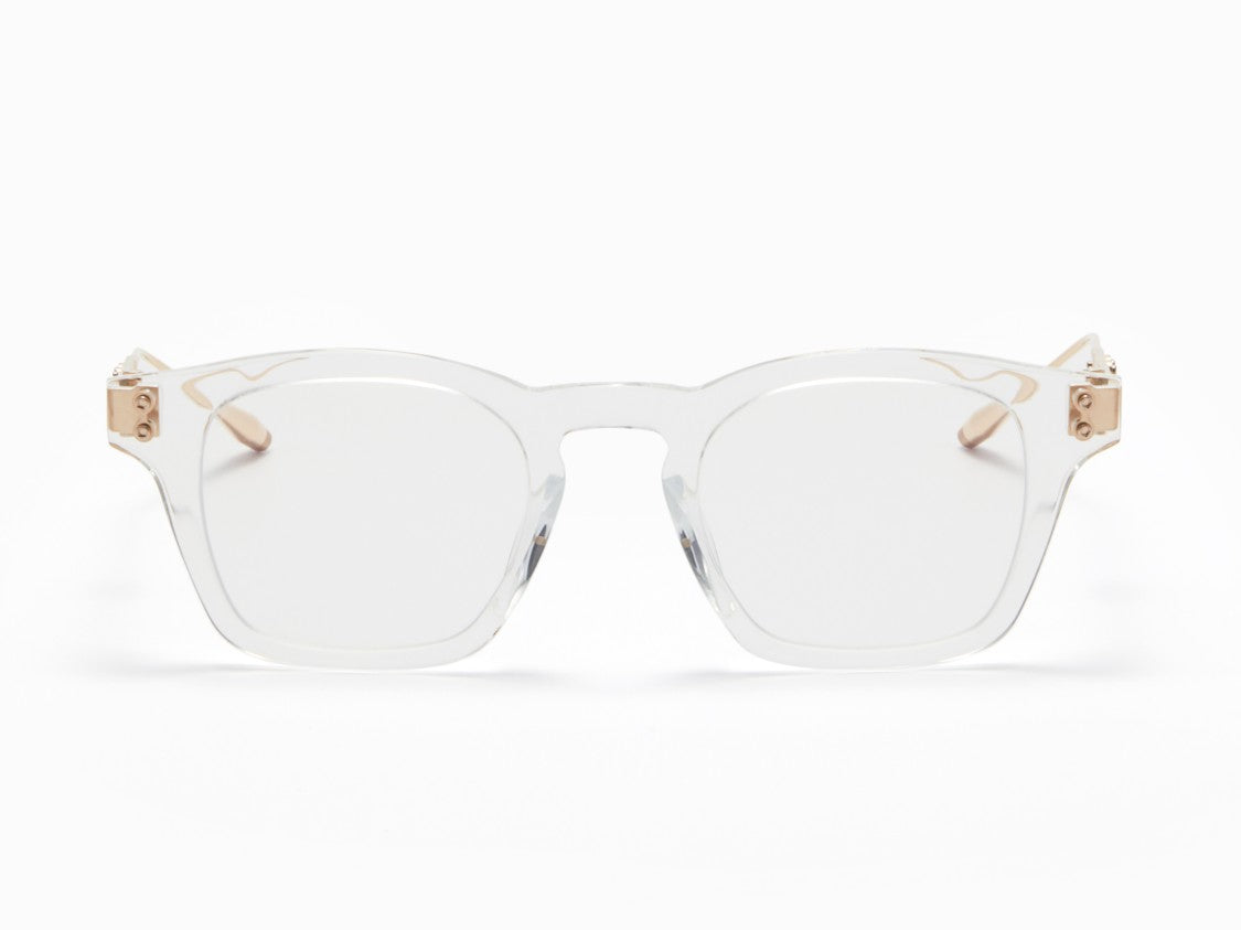 Akoni Gold Wise Translucent Metal Square Eyeglasses
