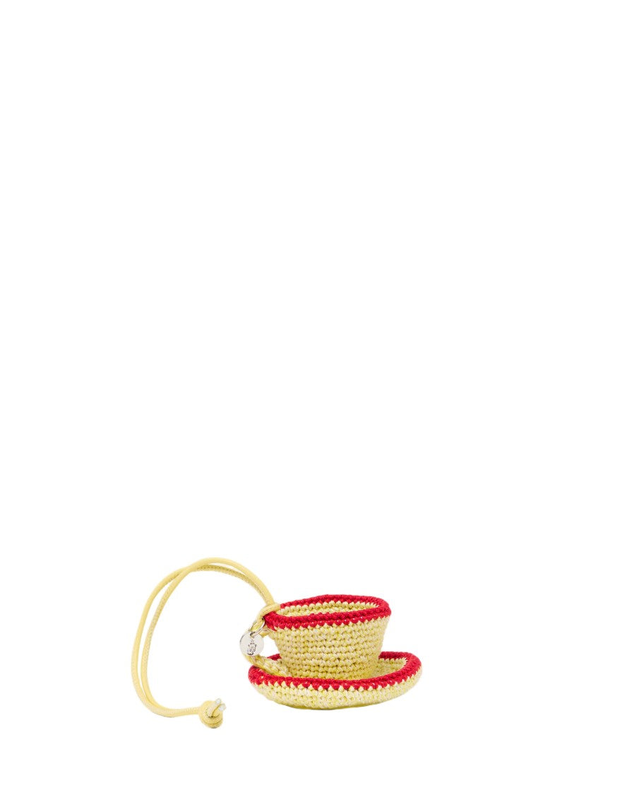 J. W. Anderson Woven Teacup Keychain With Leather Cord And Logo Detail