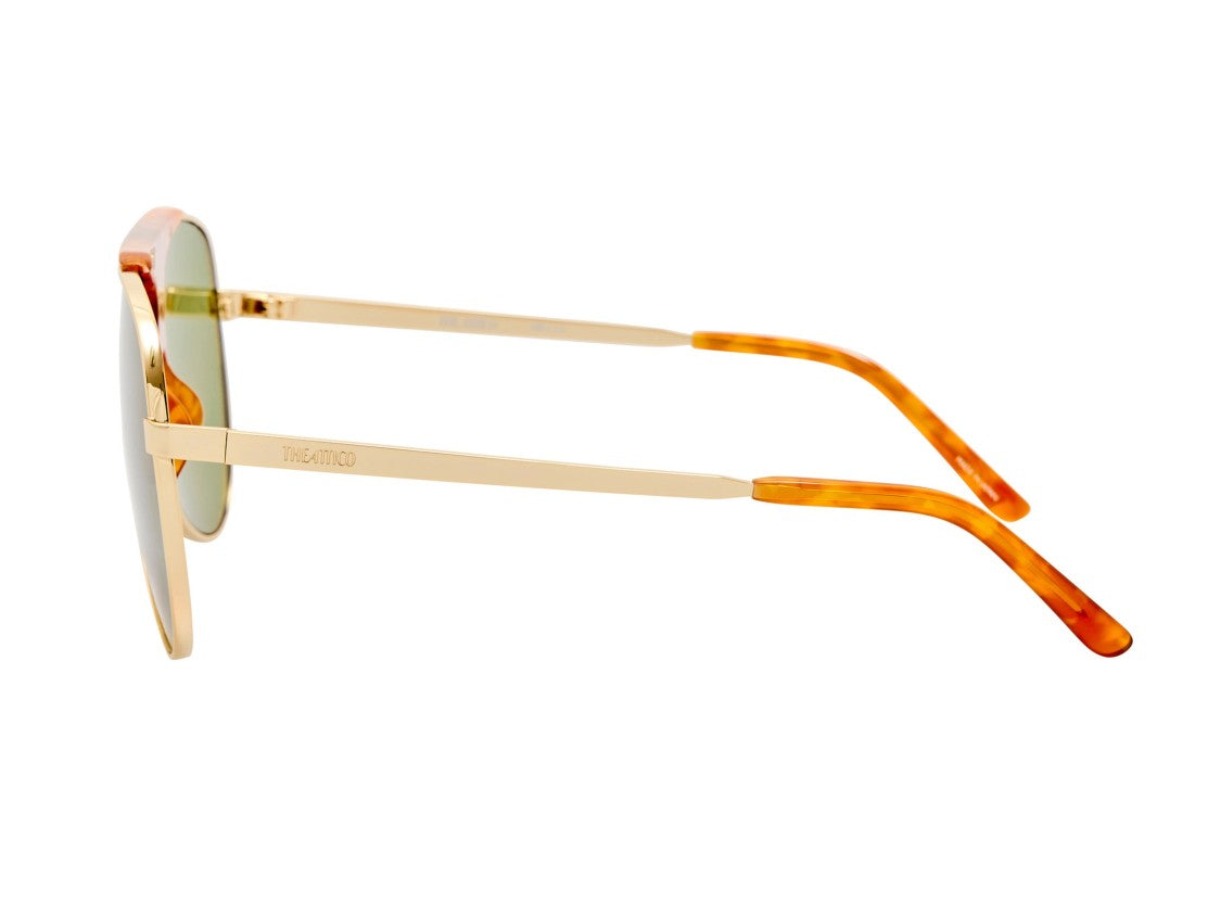 The Attico Gold Attico78 Stainless Steel Aviator Sunglasses