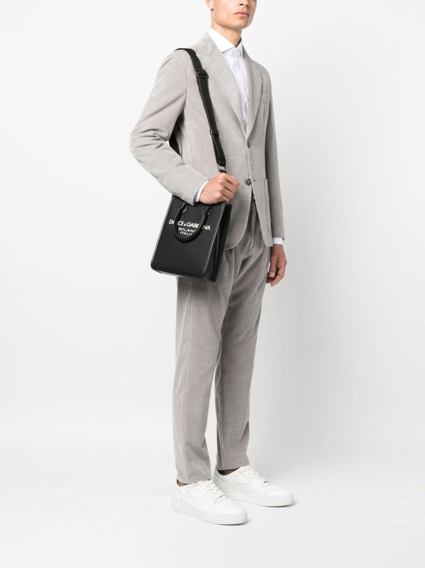 Dolce & Gabbana Compact Nylon Calf Leather Milano Tote