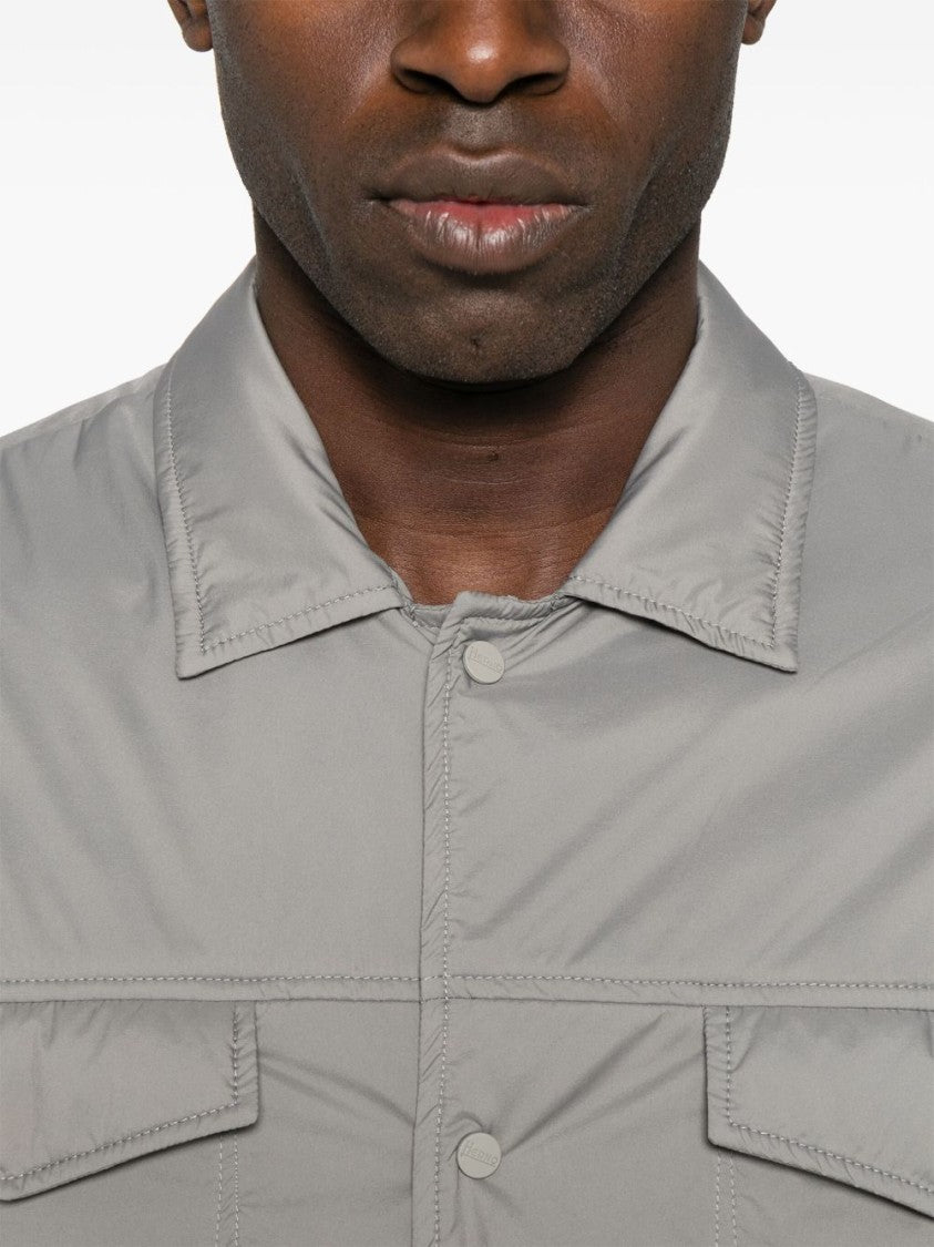 Herno Grey Shirt With Functional Pockets