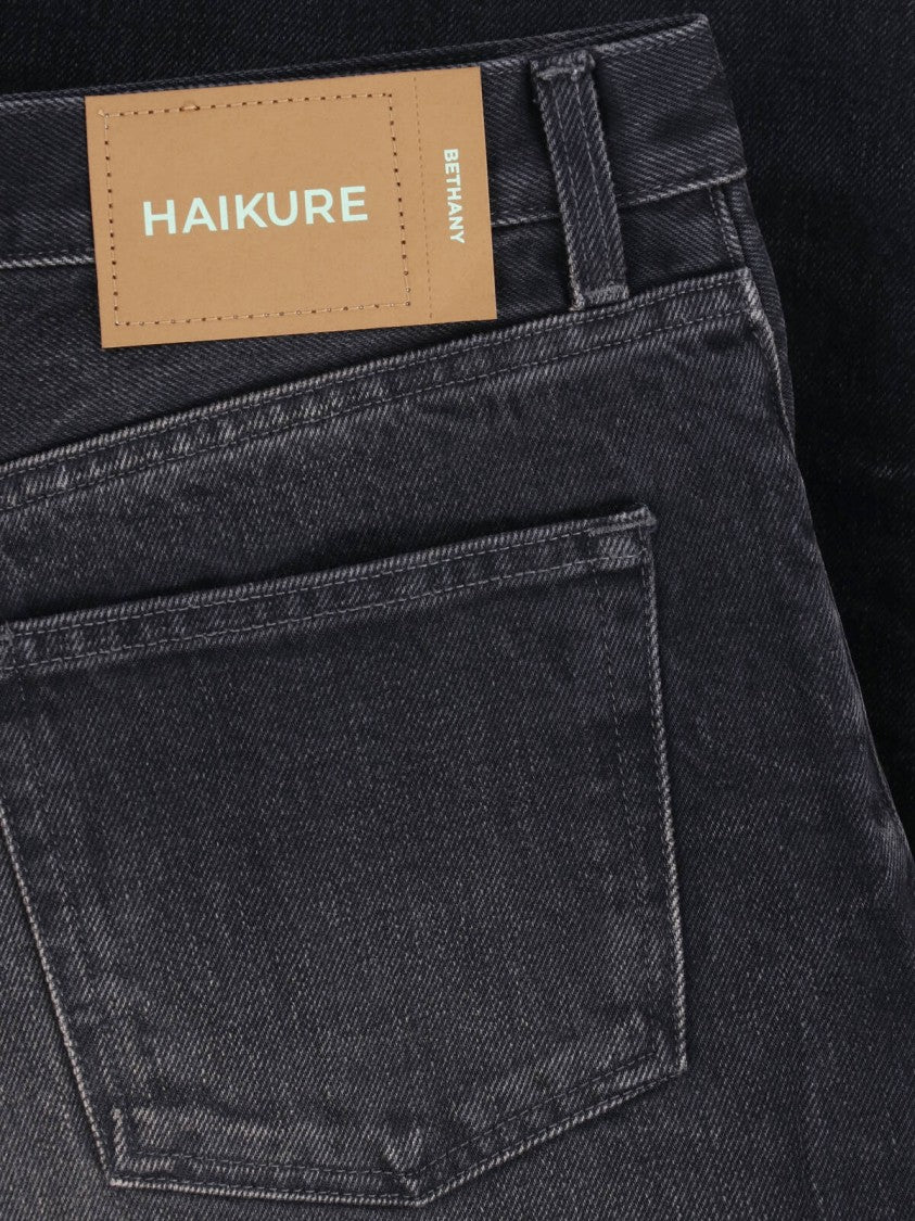 Haikure Wide-Leg Black Denim Bethany Jeans With Five-Pocket Design