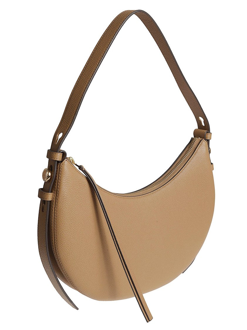 Tory Burch Romy Half Moon Bag In Pebbled Leather