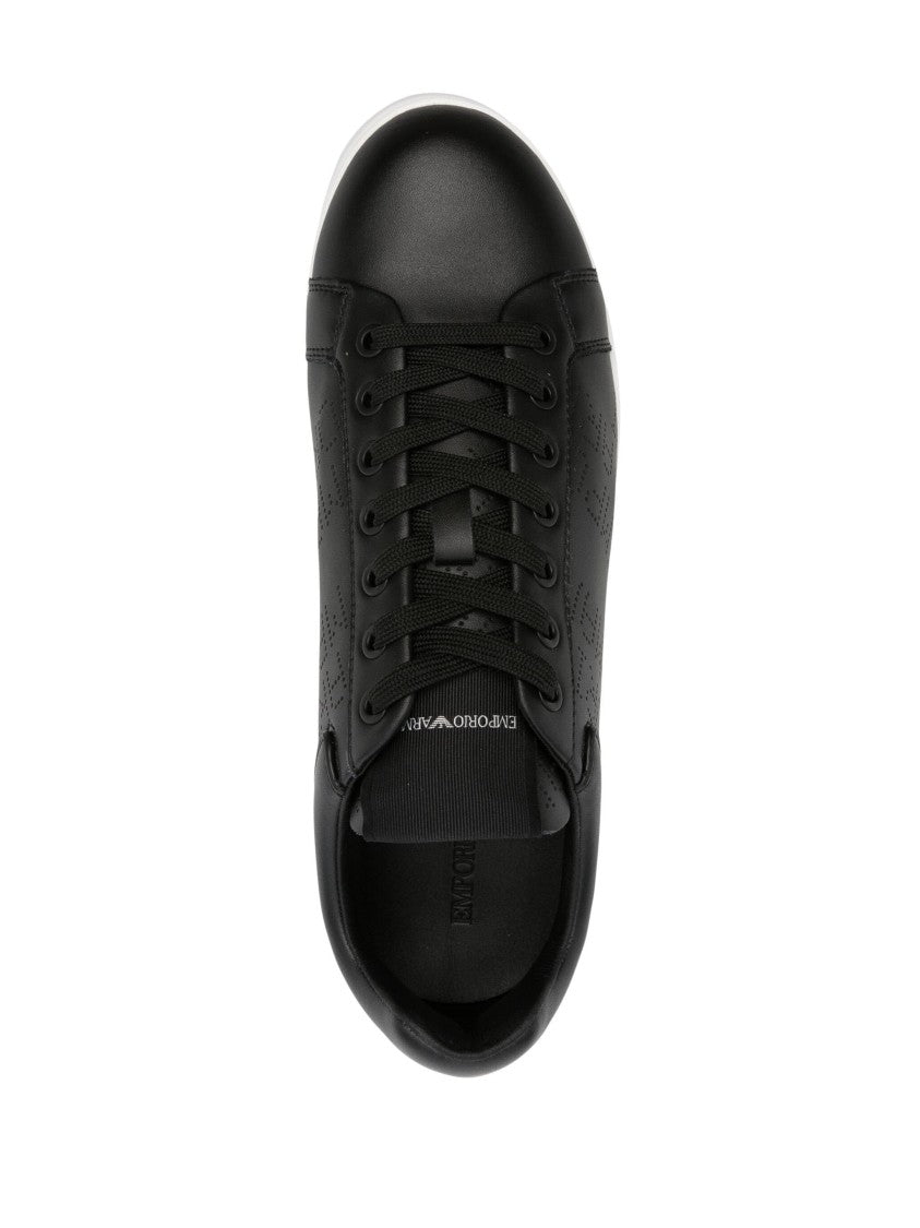Emporio Armani Casual Black Leather Trainers
