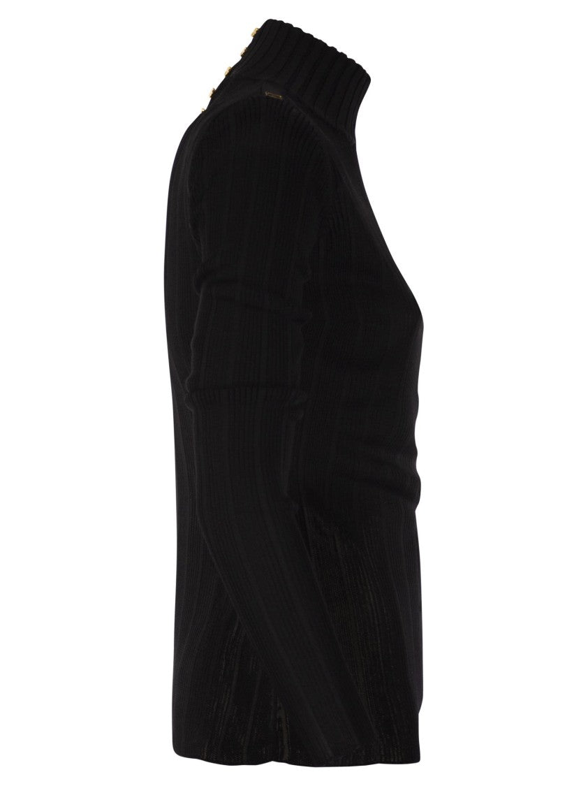 Elisabetta Franchi Viscose Knit Shirt With Logo Details