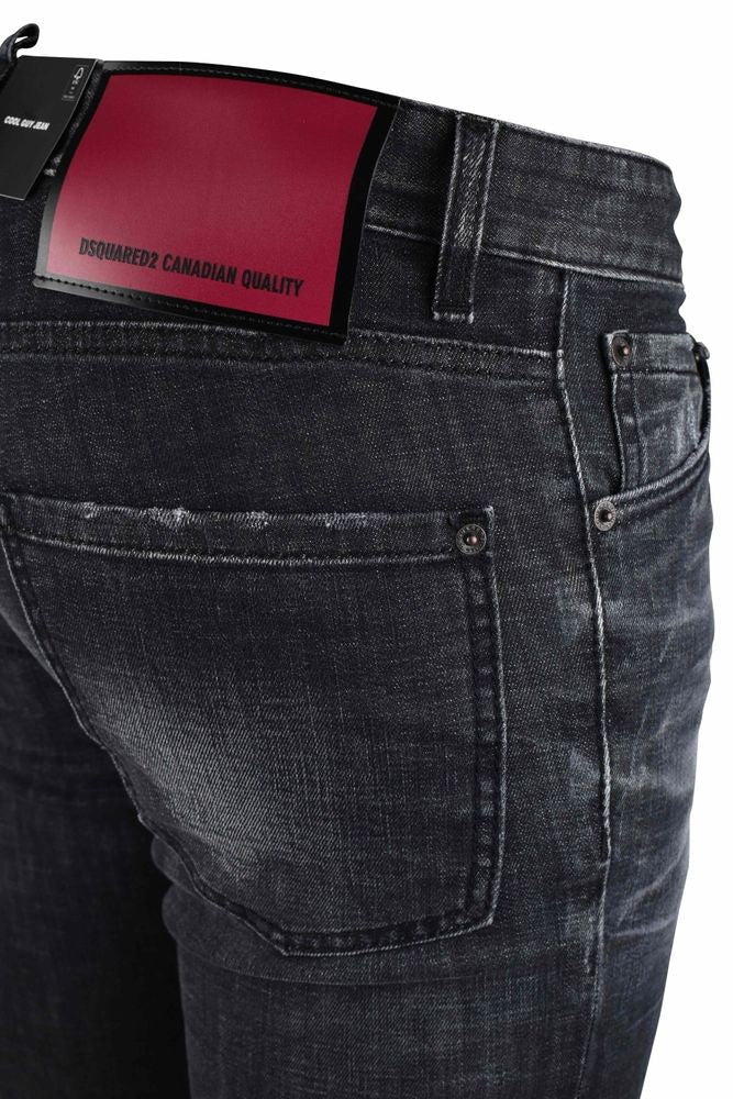 Dsquared2 Slim-Fit Distressed Black Denim Jeans