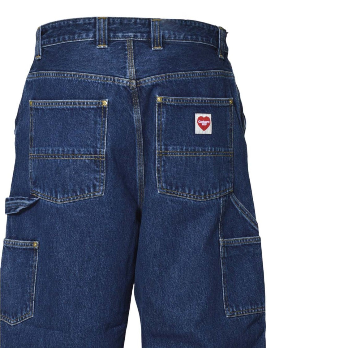 Carhartt Wip Deep Indigo Relaxed Fit Utility Jeans With Multi-Patch Pockets