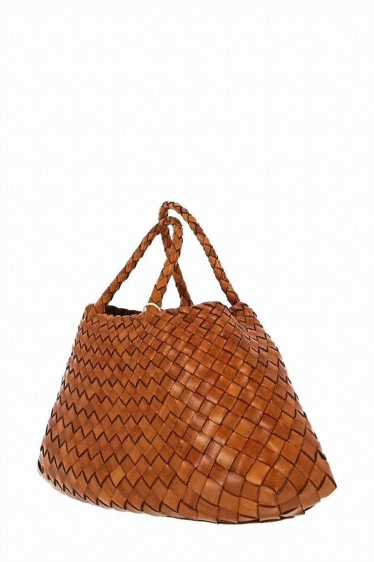 Dragon Diffusion Brown Woven Buffalo Leather Tote Bag