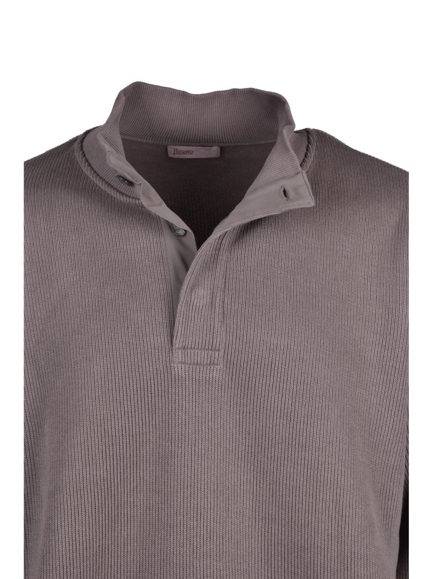 Herno Resort Herno Resort Sweater With Nylon Inserts And Ribbed Finish