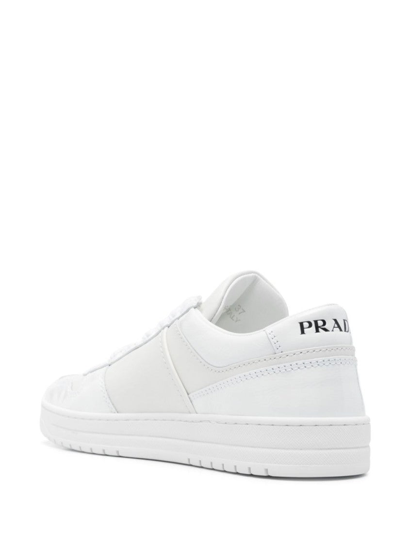 Prada Refined White Leather Downtown Sneakers