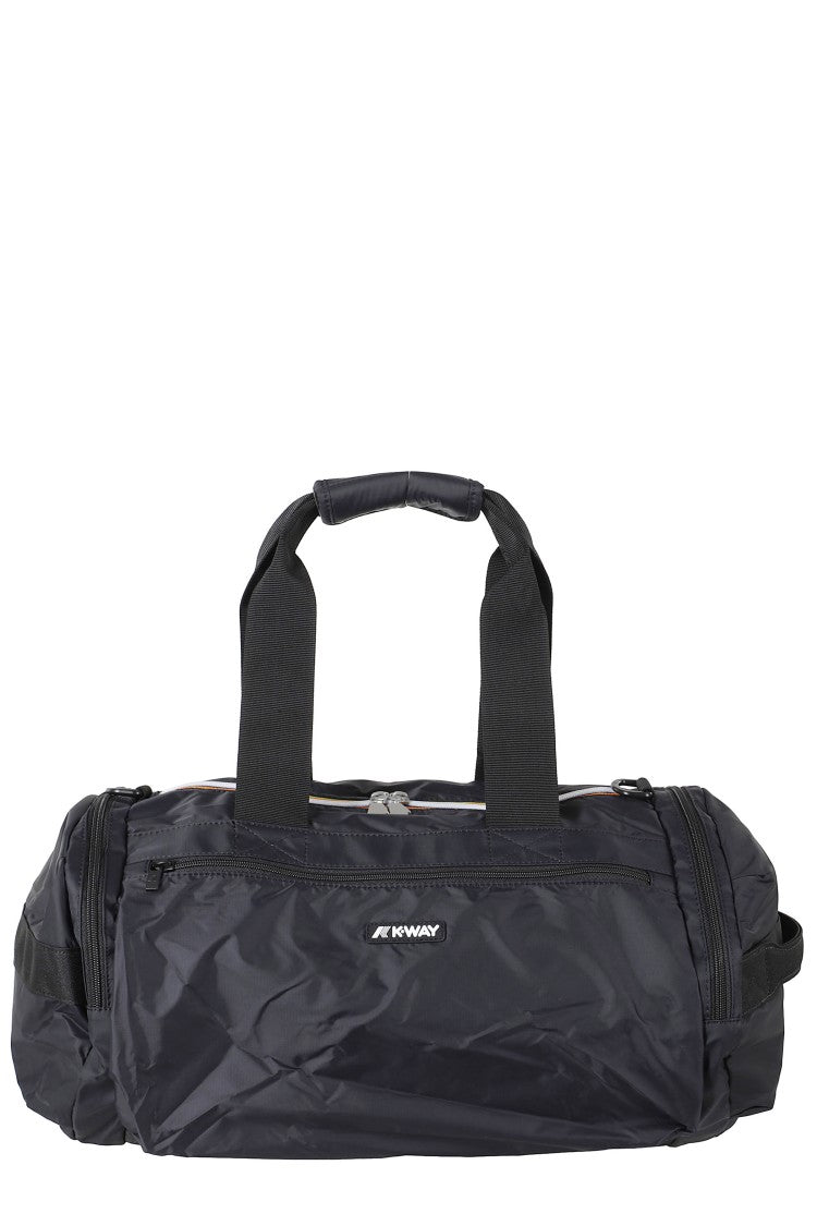 K-Way Black Mereville S Ribbon Handles Polyester Duffle Bag