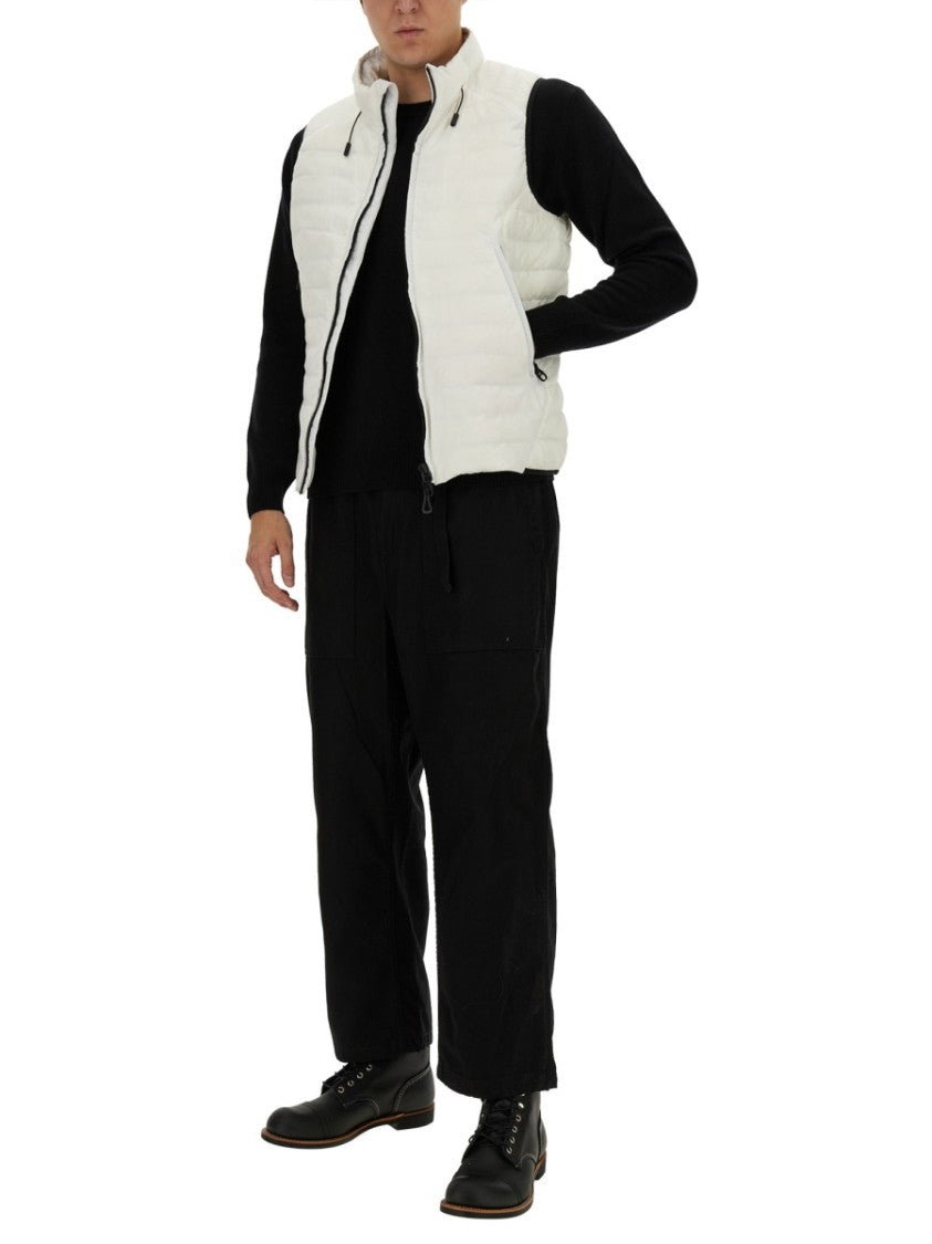Jg1 Quilted High-Collar Padded Vest With Zippered Pockets