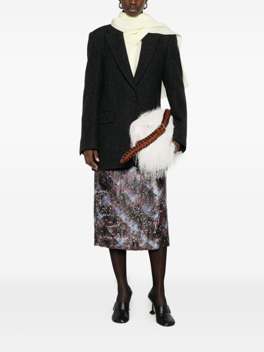 Dries Van Noten Structured Pinstripe Jacket With Notched Lapel