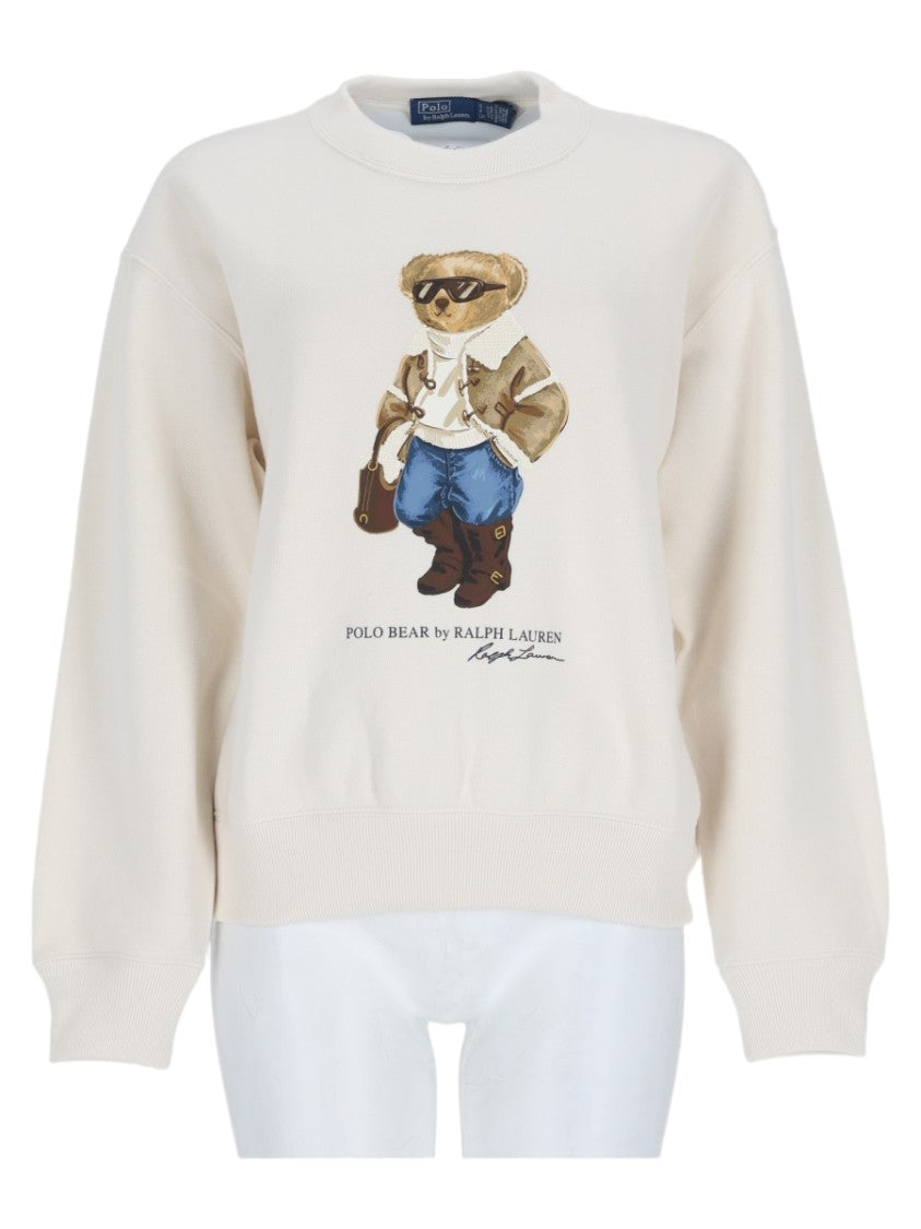 Polo Ralph Lauren White Bear Graphic Cotton-Blend Sweatshirt