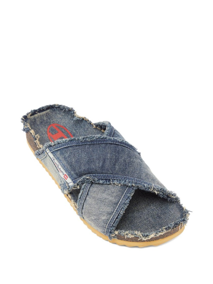 Diesel Frayed Denim Sandals