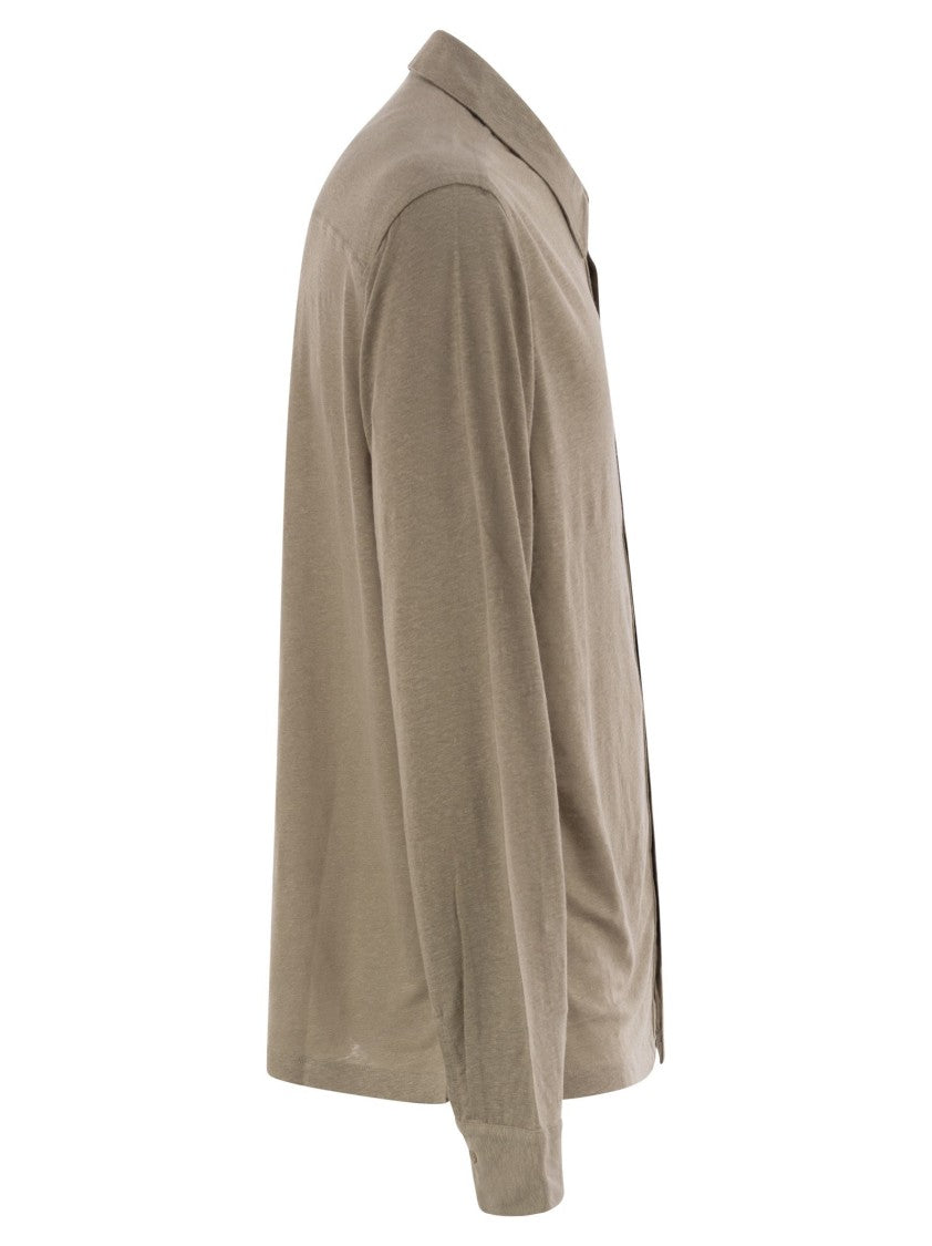 Majestic Linen Long-Sleeved Shirt With Classic Collar