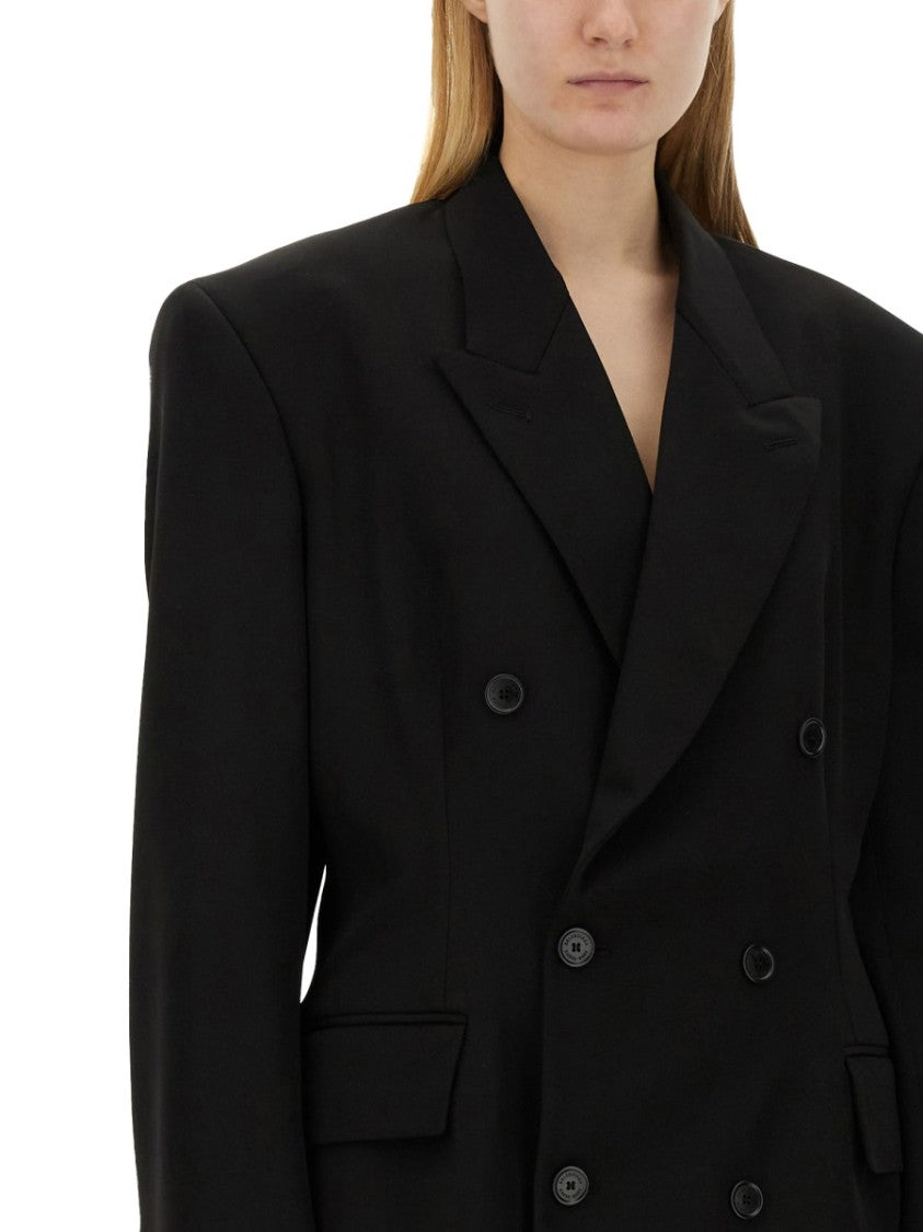 Balenciaga Oversized Wool Jacket With Cinched Waist