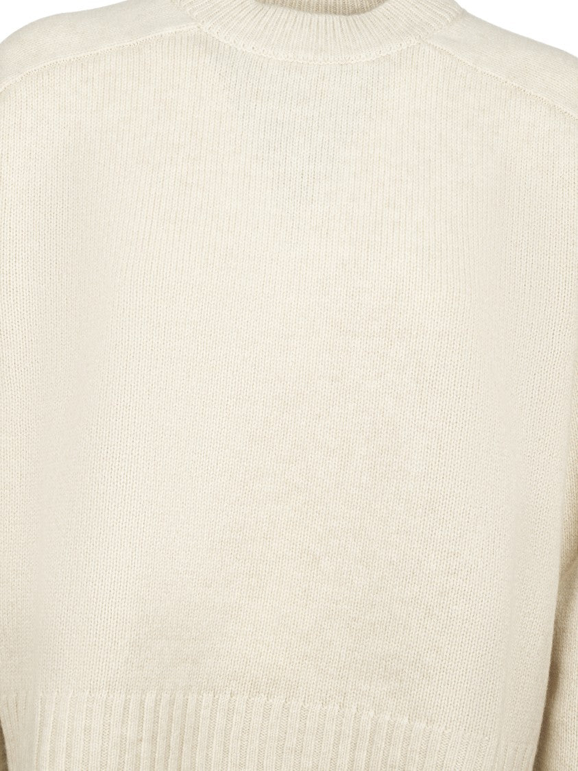 Soeur Ribbed Merino Wool Cropped Sweater With Thumbholes
