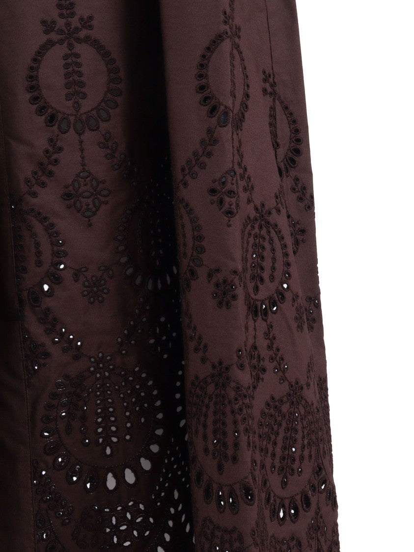 P.A.R.O.S.H. Cut Out Embroidery Midi Dress