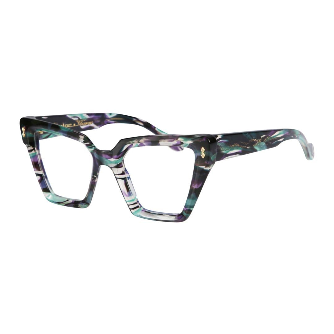 Kador Gold Vanessa Glamour Oversized Geometric Eyeglasses