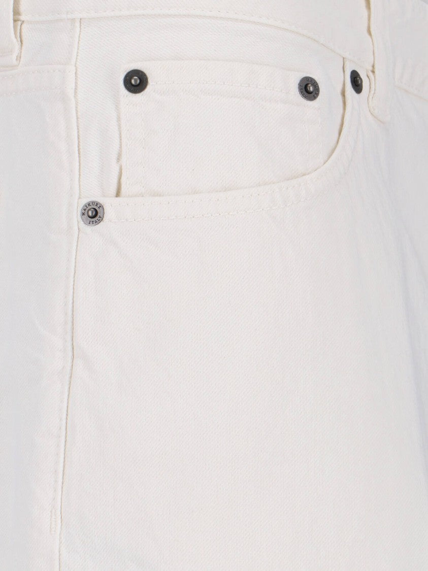 Haikure Wide-Leg White Denim Jeans With Five-Pocket Design