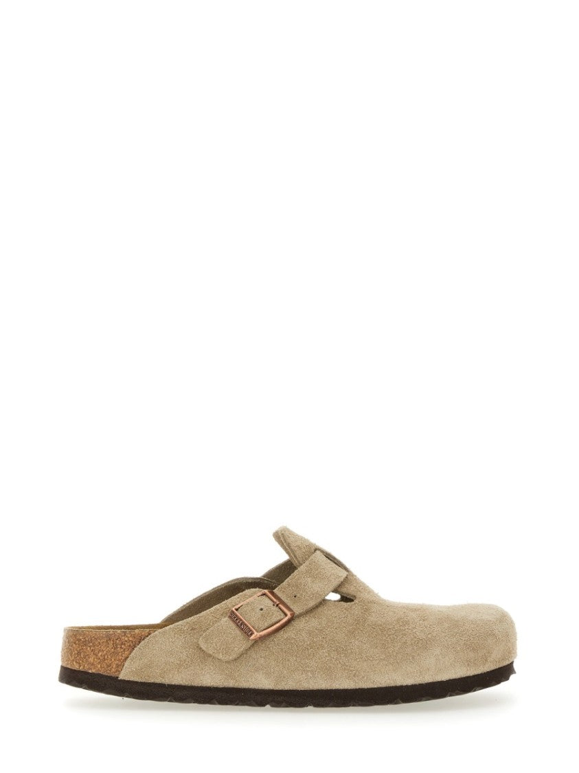 Birkenstock Suede-Upper Slip-On Sabot Shoes With Adjustable Buckle