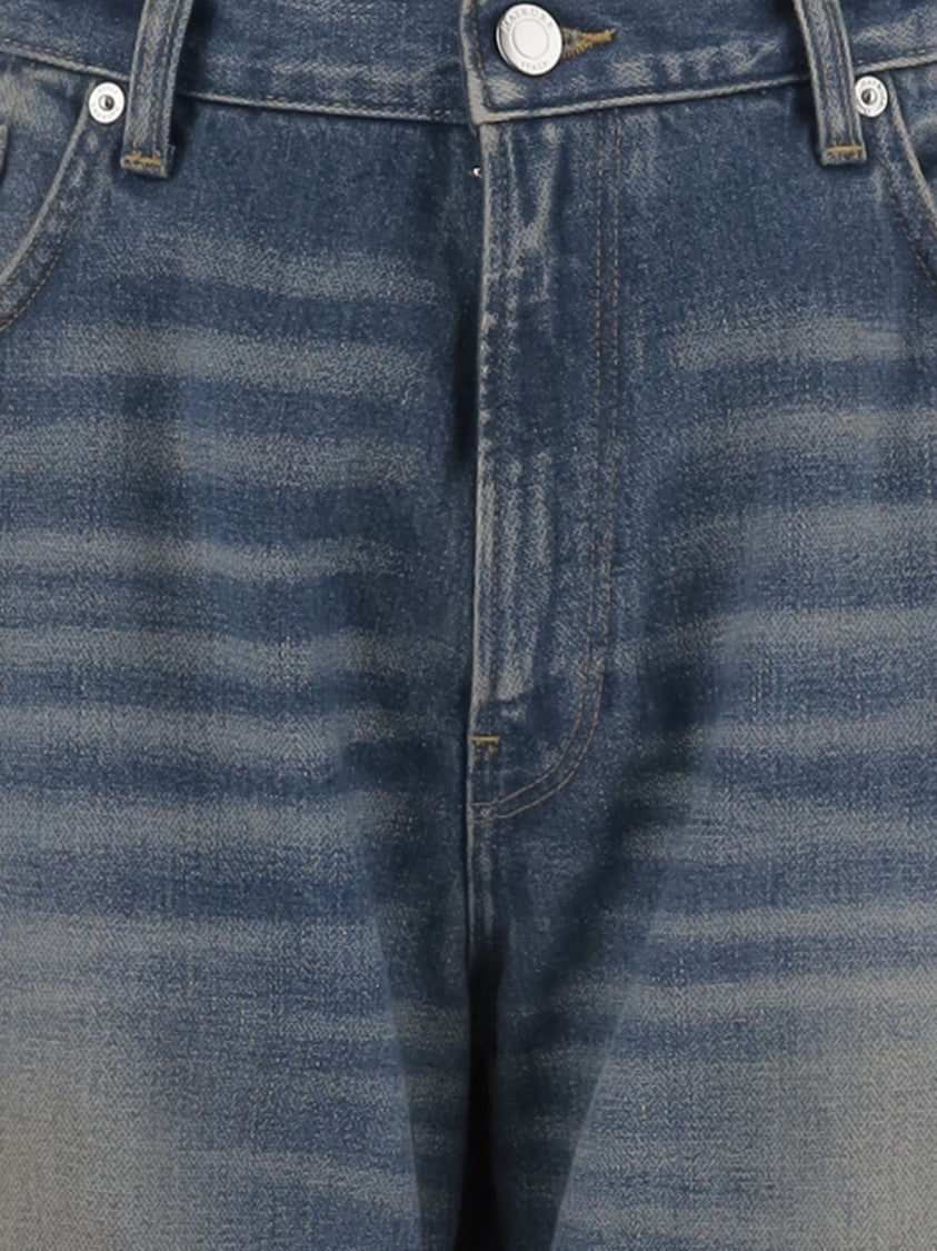 Haikure Wide-Leg Cotton Denim Jeans With Washed Effect And Logo Patch