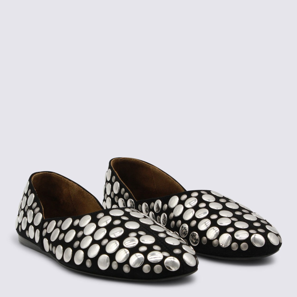 Khaite Black Leather Flats