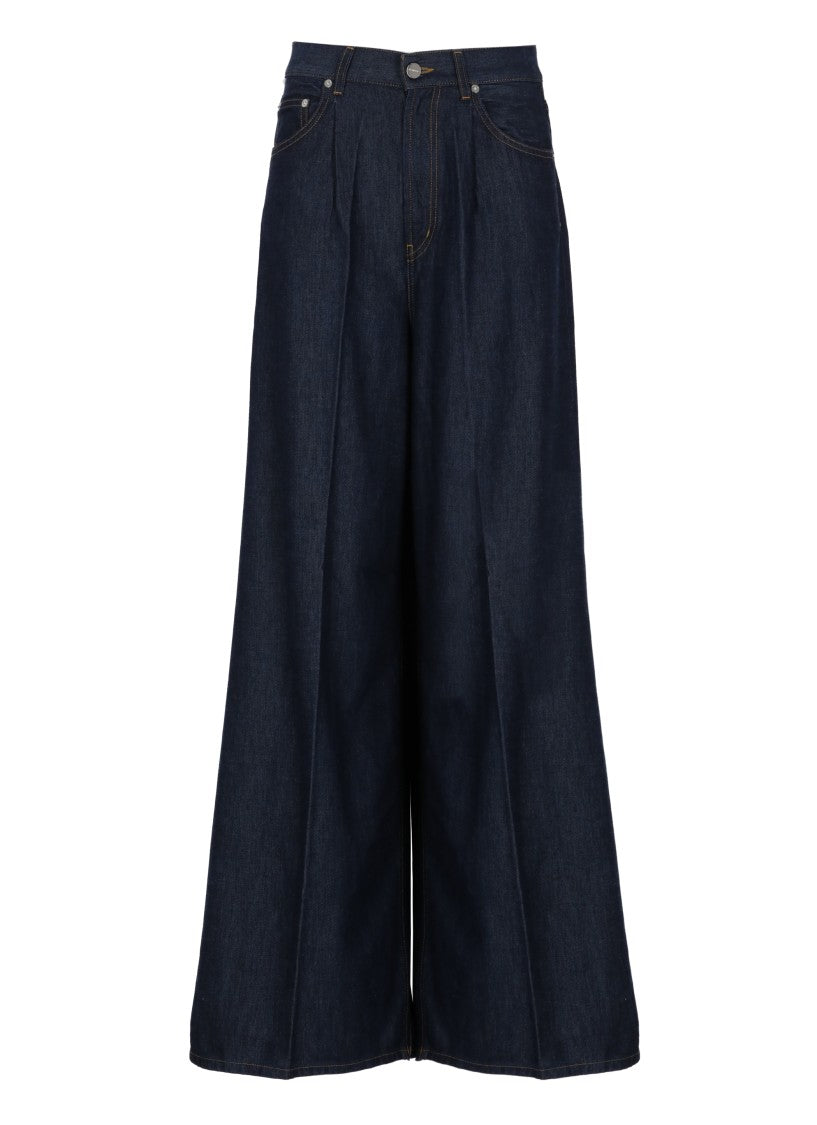 Dondup Dark Blue Maggie Leather Tab Jeans