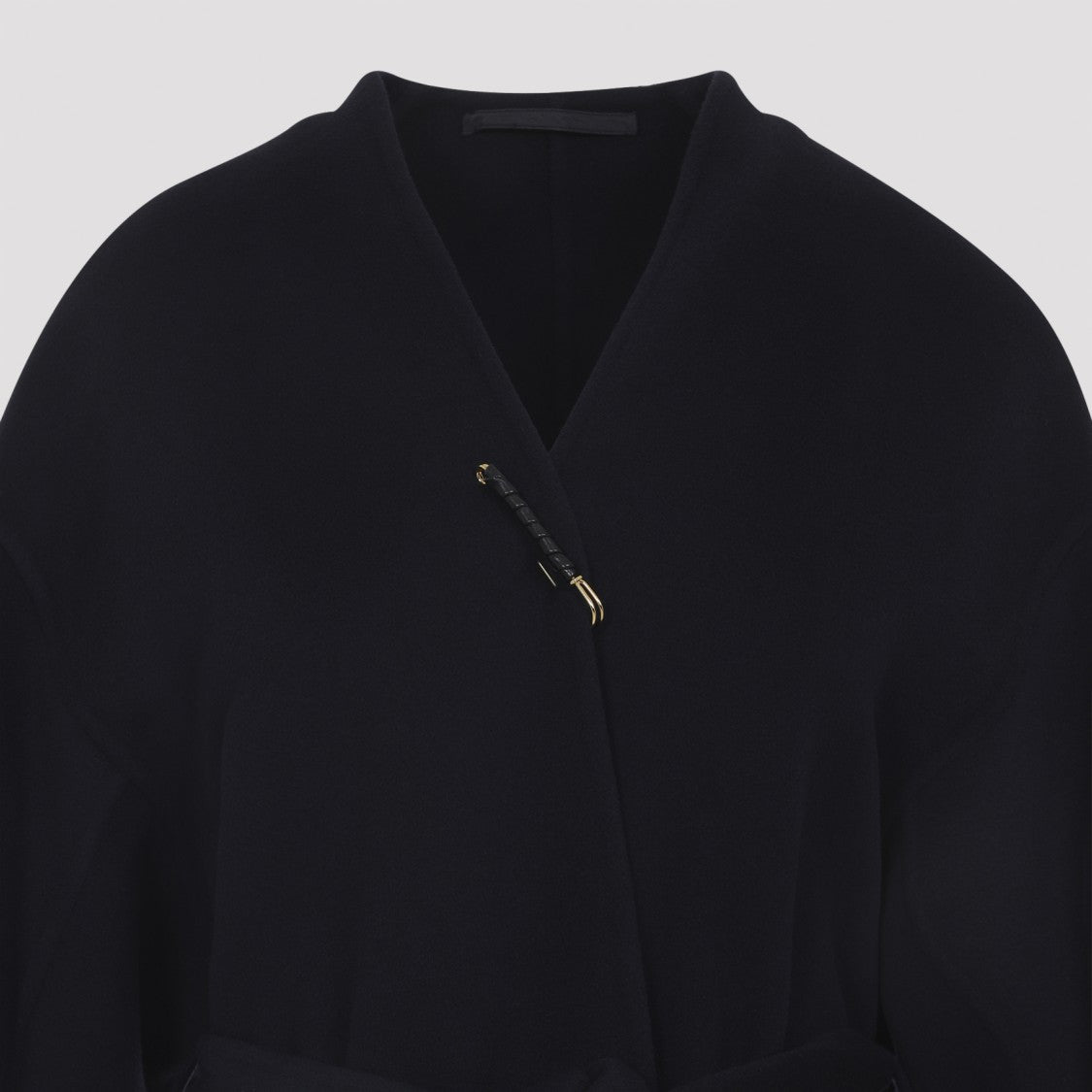 Carven Wrap-Around Blue Wool-Cashmere Blend Coat