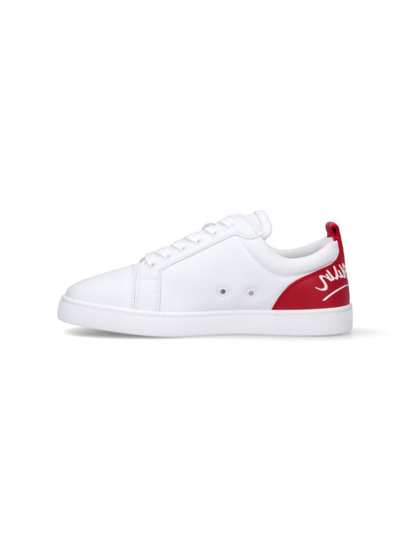 Christian Louboutin "Fun Louis Junior" Low-Top Sneakers – White