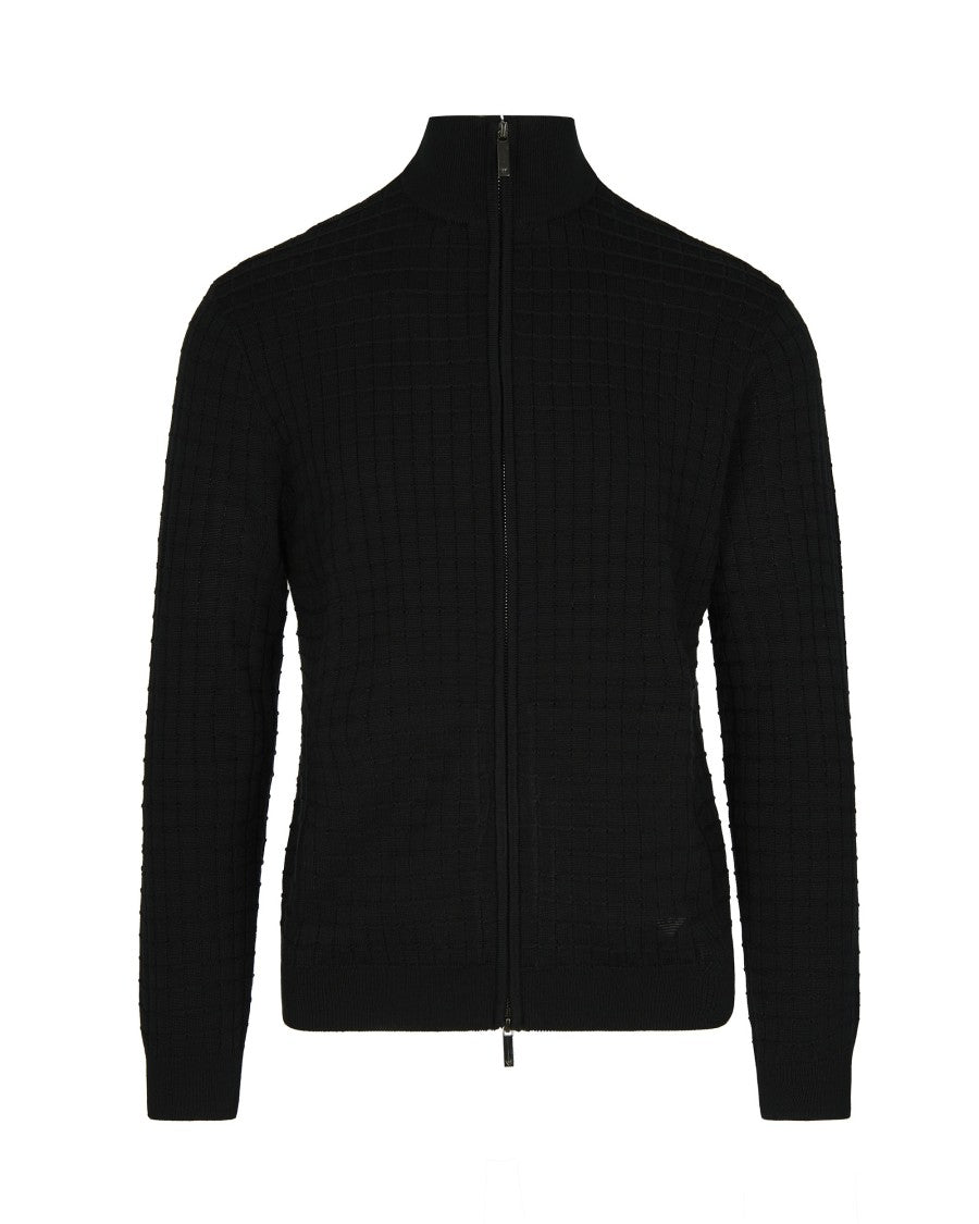Emporio Armani Full-Zip Cardigan – Black