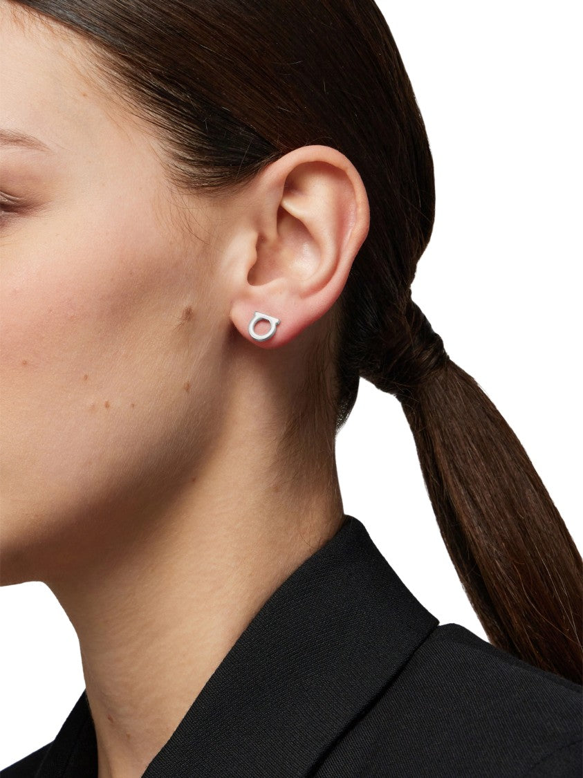 Ferragamo Stud Ganc 8D Polished Brass Earrings