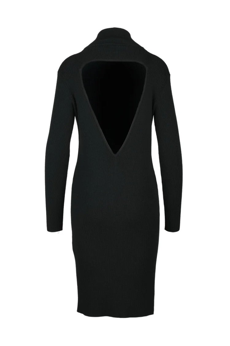 Bottega Veneta Long Ribbed Dress - Black