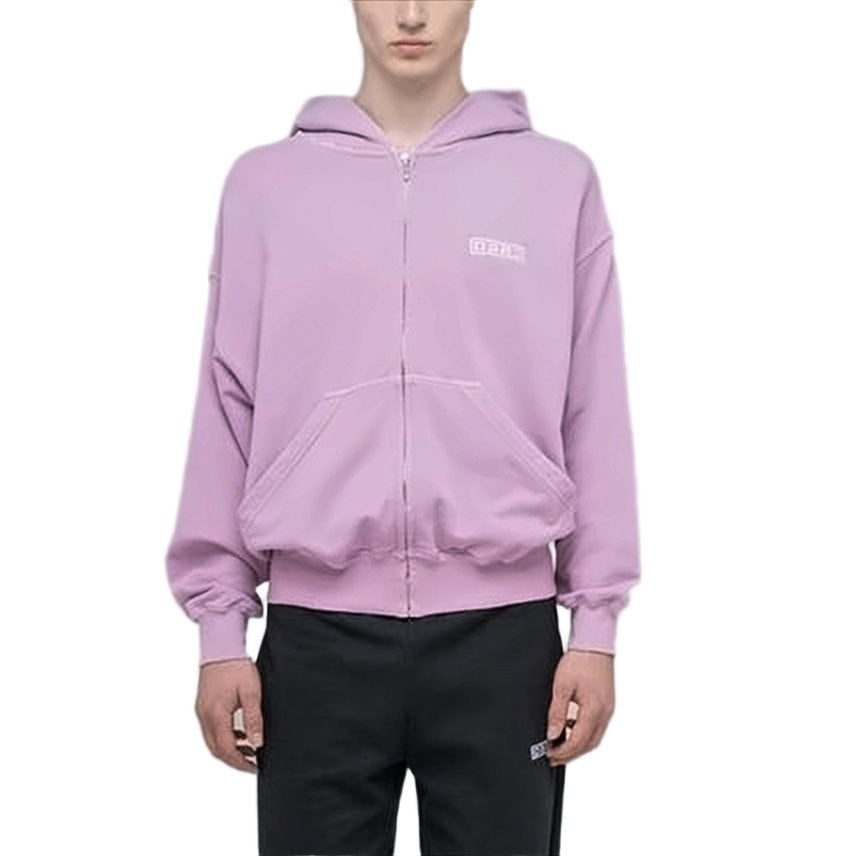 032C Relaxed Fit Zip-Up Hoodie In Soft Lavender