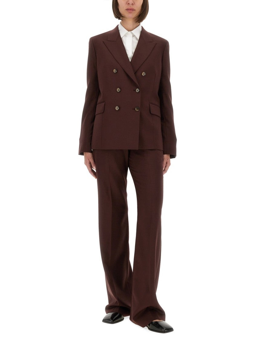 Paul Smith Tailored Burgundy Wool Bootcut Pants