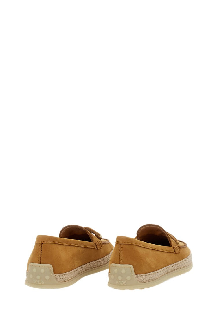 Tod's Leather And Raffia Loafer