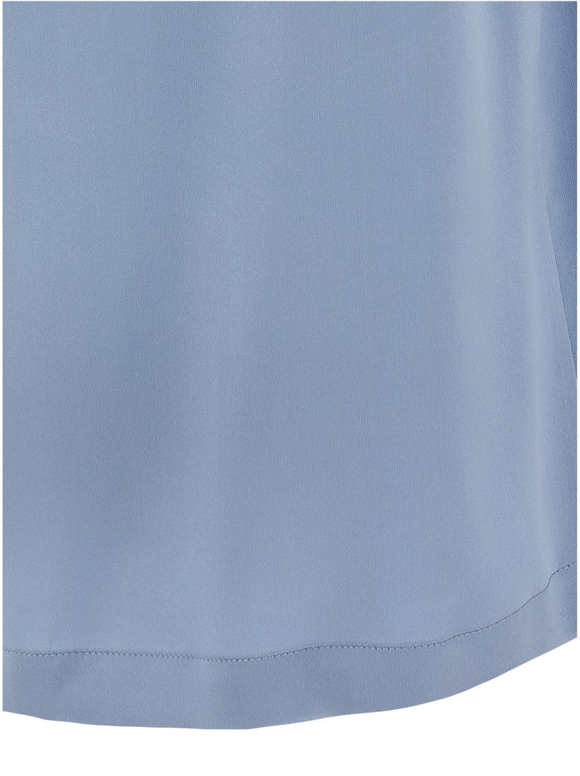 Brunello Cucinelli Satin T-Shirt With Monile Detail