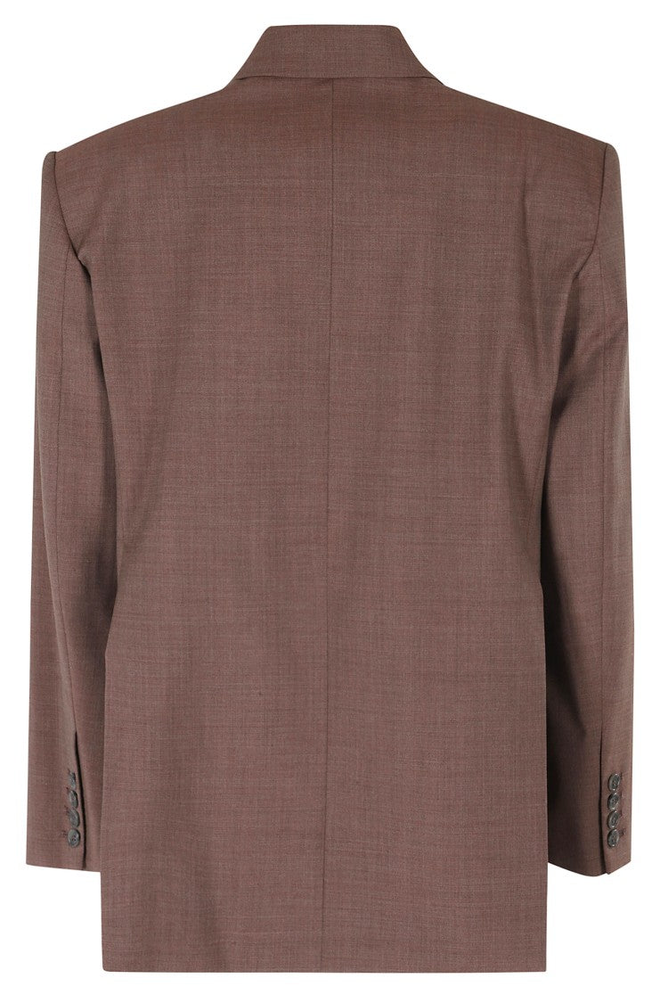 Erika Cavallini Brown Ambra Double-Breasted Wool Blazer
