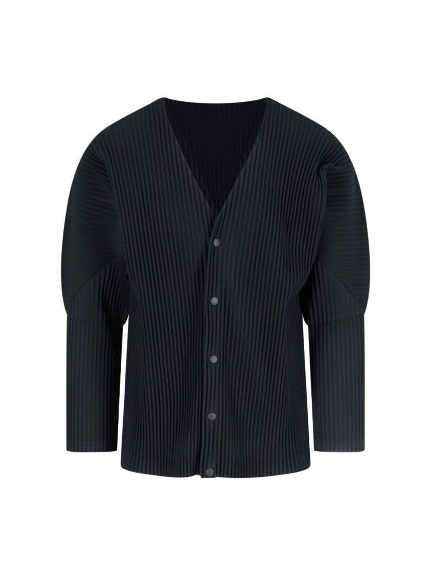 Homme Plissé Issey Miyake Pleated Cardigan – Black